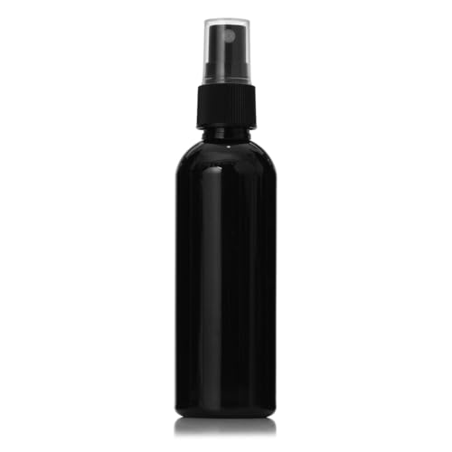 Image of Multipurpose Refillable Fine White Mist Spray Empty Transparent Bottle, 100ml for Beauty & Personal Care, Face Moisturizing, Hair, Plants, Electronic Gadgets, Cleaning (Pack of 3) (Black)
