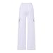 Cargo Sweatpant for Girl High Waist Straight Leg Loose Sports Pant Pocket Fashion Comfort Daily Trouser (5-15 Years) White