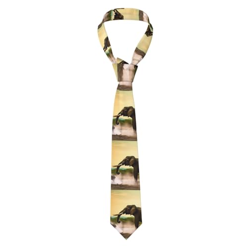 FWJZDSP Corbatas de seda para hombre, corbatas de elefante africano para hombre, corbatas de moda novedosas, corbatas formales de negocios para bodas y fiestas