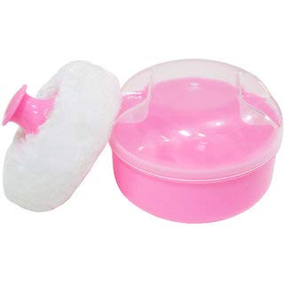 Little Warriors Baby Skin Care Baby Powder Puff with Box Holder Container for New Born and Kids for Baby Face and Body (Pink)