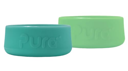 Pura Kiki Silicone Bottle Bumper - Plastic-Free, Medical-Grade, Dishwasher Safe, Protective, Leakproof Cover & Anti-Slip Bottom Cover - Compatible w/Pura Stainless Bottles 5oz 9oz & 11oz (Moss & Mint)