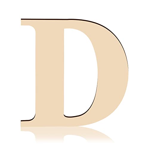 KINBOM Letras de Madera Personalizadas 30 cm 0,5 cm de Grosor Decorativas para Pintura Manualidades y Decoración de Paredes Hogar (Letra D)