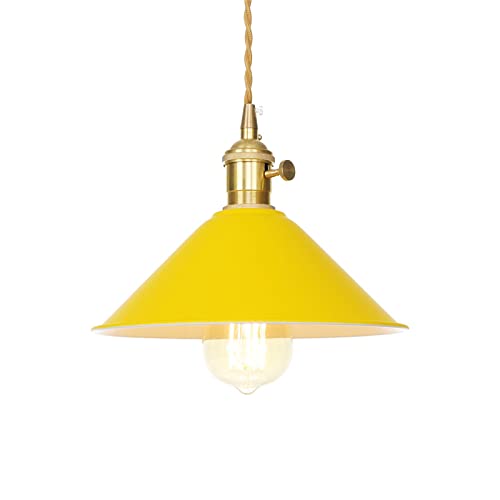 Luces colgantes de metal amarillo estilo araña americana con cable ajustable para cocina