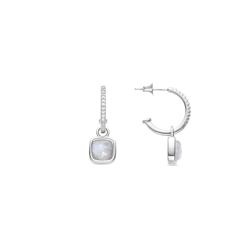 Pendientes Luxenter Khan acabado plata con cristal blanco acabado rodio