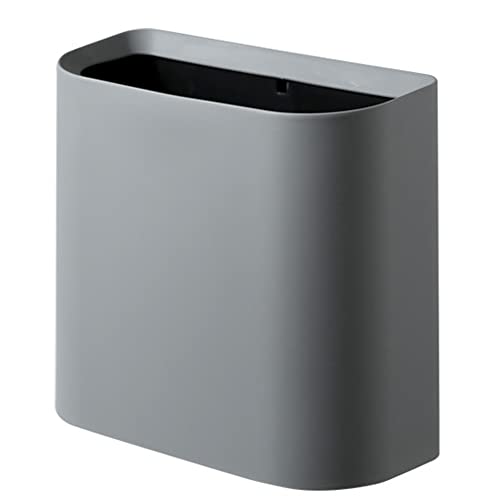 Trash Can For Bathroom Small Office Garbage Can Slim Rectangular Waste Bin For Kitchen (Grey) #TOP25