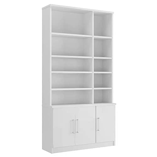 Estante para Livros 3 Portas Moderno Foscarini Branco