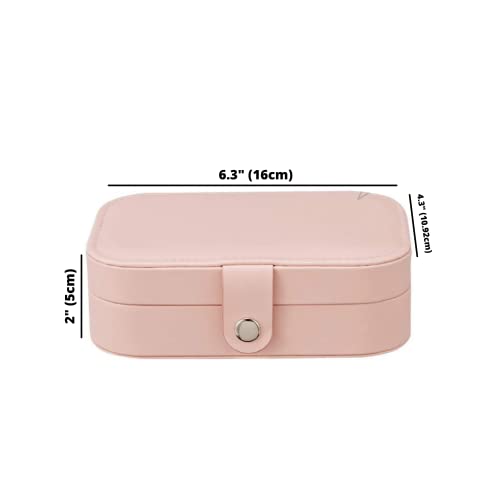 Image of KRISHYAM Clear Lid Velvet 24 Grid Jewelry Organizer Box - Stackable Tray Earring Display Showcase | Lockable Jewelry Organizer Gifts for Girls, Women (Travel Jewellery Box (Pink))