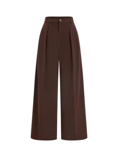 Image of CIDER Plaid Wide Leg Pants for Women Checkered Pants Business Trousers | Side Pockets,Fall Fashion,Winter Trendy Outfits,Mid Waist