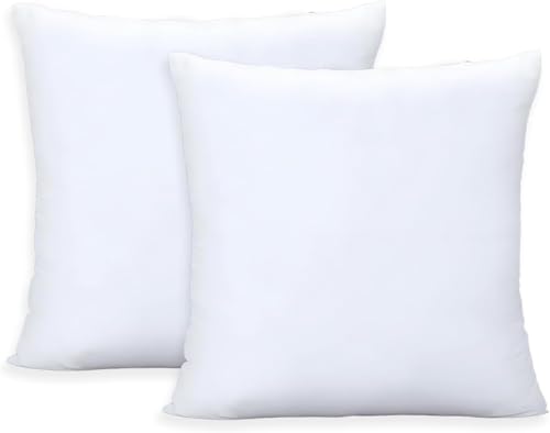 Throw Pillows Insert Set of 2 White 28x28 in Pillow Inserts with 100% Cotton Cover Bed and Couch Decorative Stuffer Pillows Indoor Pillows for Sofa