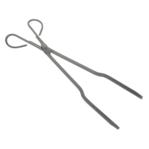 Zerodeko Heavy Duty Iron Fireplace Tongs with Ergonomic Grip Firewood Gripper for Indoor Outdoor Fire Pits Bbqs Heatproof Long Handles Wood Log Grabber Tool