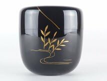 Amazon.co.jp: 扇屋高橋朝也（ニ代 金蒲）曳舟蒔絵 棗共箱 高さ