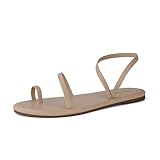 CUSHIONAIRE CHAI Women’s Strappy Sandals – Flat Sandals for Women, Comfortable Beach Sandals, Summer Slip-On Shoes, Casual Dressy Sandals