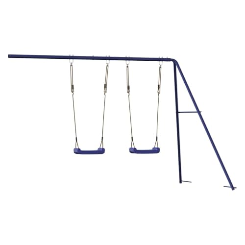 Ordellia Tobogán azul y columpio para casa de juegos de polipropileno y metal, juguete de jardín para torre de juego y ruta de escalada, 259 x 160 x 162 cm, para niños de 3 a 8 años