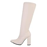  Ital Design Damenschuhe Stiefel High-Heel Stiefel, PRC-7-, Kunstleder, Beige, Gr. 39
