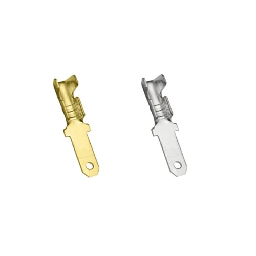 Connecteur fil de haut-parleur voiture 2.8mm male en laiton dore 50 pieces