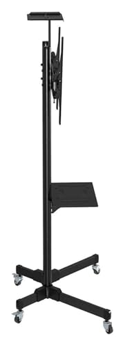 Soporte móvil para TV con estante ajustable en altura miniatura 3