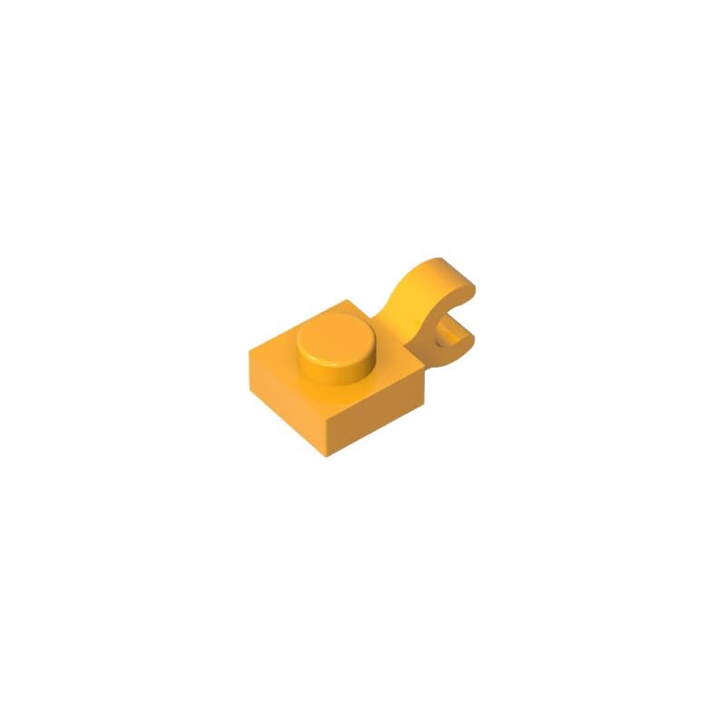 Gobricks 6019 Hinge Plate Plate Special 1x1 with Clip Horizontal [Thick U Clip] 50 Pieces GDS-813 Compatible with Lego Building Blocks Color:Bright Light Orange — image 1