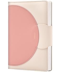 Carnet de notes en cuir A5 CAGIE rose à couverture rigide
