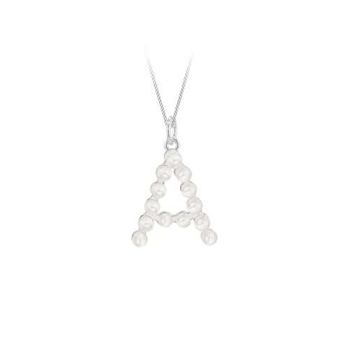 Collier lettre A argent et perle, le cadeau d'anniversaire personnalisé idéal pour elle