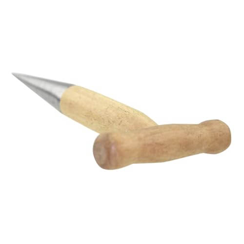 DECHOUS Edelstahl Gartenlochbohrer mit Ergonomischem Holzgriff Pflanzwerkzeug zum Lockern des Bodens Pflanzhilfe für Blumenzwiebeln Setzlinge und Aussaat Robust und Langlebig