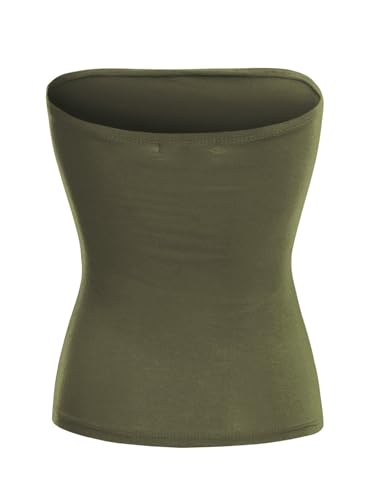 Image of MixMatchy Women's Stretchy Strapless Tube Top Y2K Bandeau Top