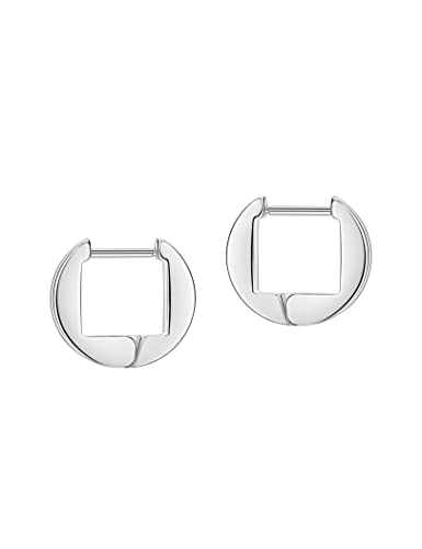 TDEBA 316L Surgical Steel Small Hoop Earrings - Trendy Geometric Plain Chunky Cuff & Huggie Earrings for Women