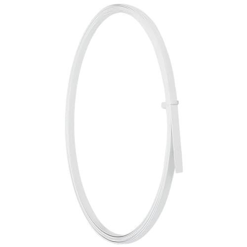 PH PandaHall 5.4 Yards 6mm PVC Covered Steel Boning, White Flat Steel Boning Spring Steel Boning for Bridal Gowns, Corsets, Evening Gowns, Lingerie, Hats Sewing Crafts