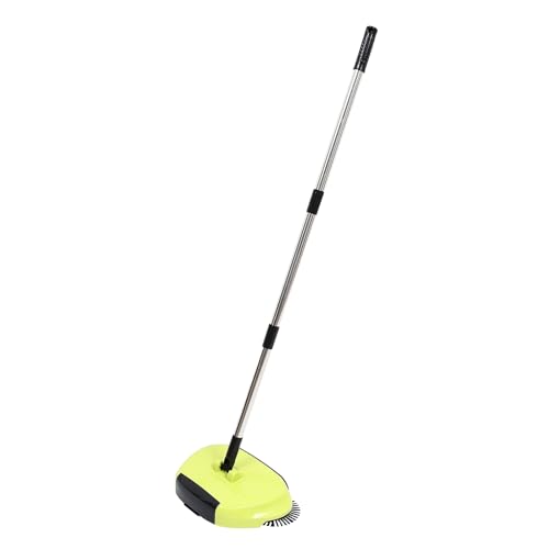 PERSELOSO Hand Push Sweeper Broom 360° Rotating Dustpan Multi-function Floor Cleaning Tool for Home and Outdoor Use