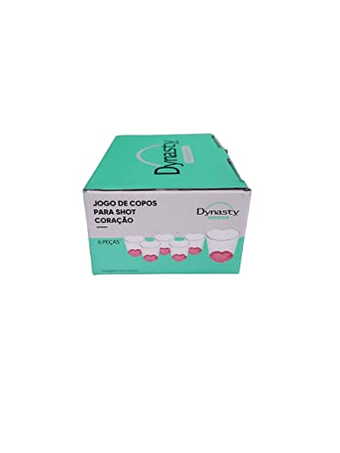 Jogo De 6 Copos Love Shot Vidro Base Vermelha 45ml - Dynasty