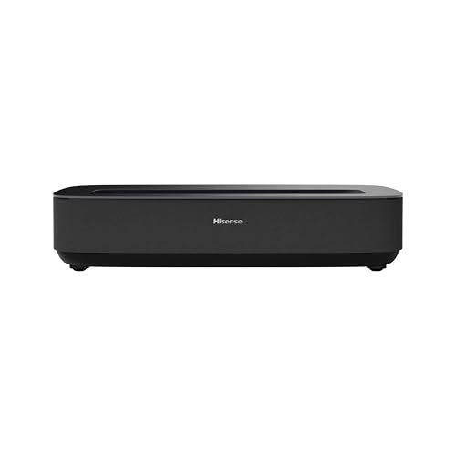 Hisense PL2   Proyector Laser UHD 4K Smart TV de Tiro Corto, de 80 a 150 Pulgadas, 2400 lumenes, HDR10, Contraste Nativo 3000:1, Dolby Vision, Dolby Atmos, Smooth Motion, Mando Solar