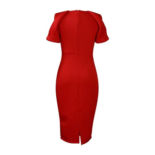 Useagrey Women's High Waist Hip Wrap Short Dress Elegant Round Neck Pencil Dress Woman Clothes for Office Ladies4