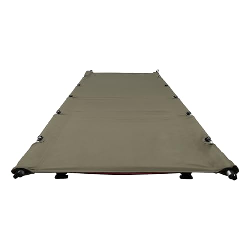 Qussse Feldbett Klappbar, Aluminium Reisebett Outdoor Campingliege Bett Klappbar Camping Liege mit Tragetasche, für Picknicks Camping Trekking, 190x65x15cm (Armeegrün)