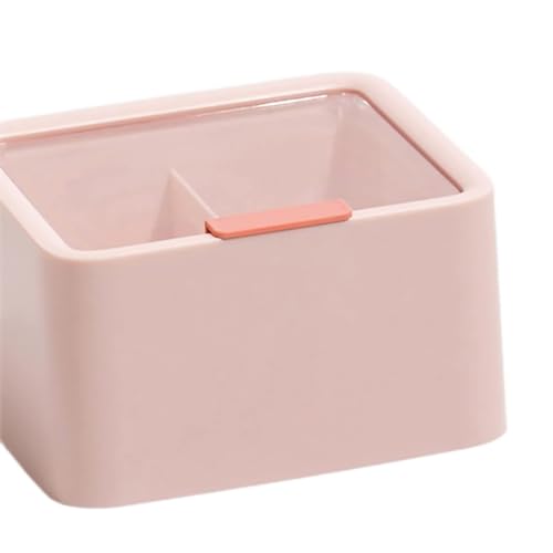Generic Scatola Portaoggetti per Trucchi Organizzatore Antipolvere in Plastica Premium per Bastoncini di Cotone per Trucchi Filo Interdentale, Contenitore Cosmetico Portatile a Doppia Griglia per