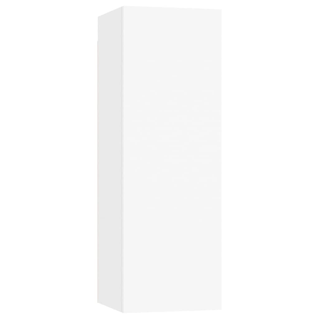 Weißer TV-Hängeschrank aus Holzwerkstoff, Wandschrank für Fernseher mit elegantem Design, dekorativer Hängeschrank mit viel Stauraum für Schlüssel und Notizblöcke, pflegeleicht
