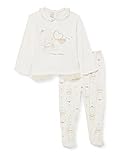  Chicco Completino Maglietta e Pantaloni in Cotone Interlock Juego de Pijama, Color Blanco, 44 para Bebés