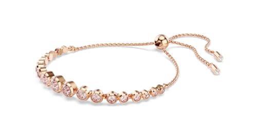 Swarovski Imber Tennis bracelet Mixed round cuts, Pink, Rose gold-tone plated2