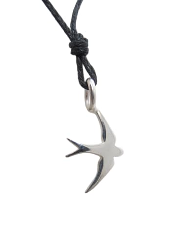 Pendentif hirondelle en argent 925 collier ras-du-cou en corde Balestruccio