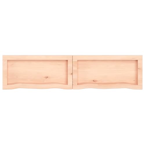 Estantería de pared de madera maciza de roble TALCUS 120 x 30 x 6 cm 6