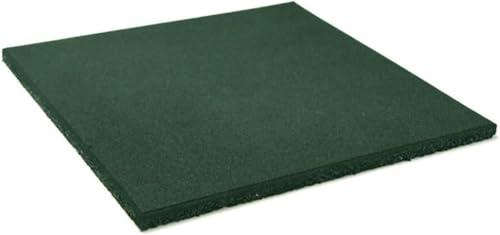 Tb Thayba Loseta de Caucho Maciza Profesional, 50x50cm, para Gimnasios y Fitness, Grosor (Verde, 20mm)
