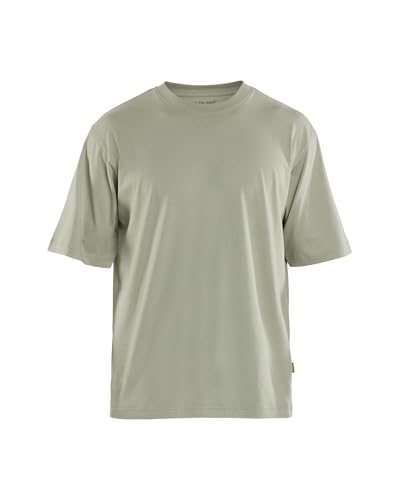 Camiseta de trabajo Blaklader 3429 verde alga de corte holgado con costuras reforzadas