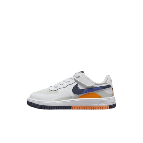 Nike Force 1 Low LV8 2 EasyOn Little Kids' Shoes (FN0410-002, Light Silver/White/Astronomy Blue) Size 8