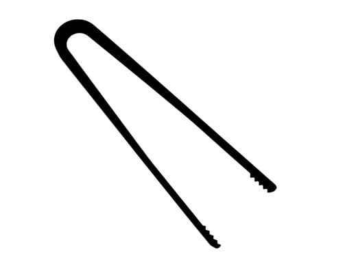 JAPITELSA | Pack de Pinzas de Plástico para Alimentos, Hielo, Gominolas, etc. - 16 cm - Resistentes y Reutilizables (Colores Beige, Blanco y Negro) (12, Negro)