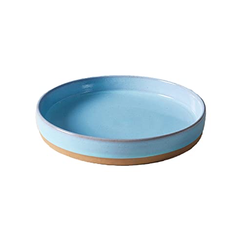 LOWLIU Plateau Plateaux en céramique Plateaux Rondes Servant des Plateaux Parfaits for Tables à café Cuisines Salle à Manger desservant la Nourriture ou Juste Magnifique décor à la Maison Plateau