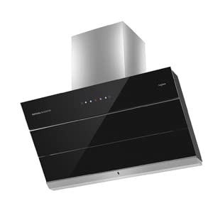 Image of KUTCHINNA BLACKSTAR 90 INCLINED KITCHEN CHIMNEY, 3RD GENERATION, TOUCH CONTROL WITH SENSOR