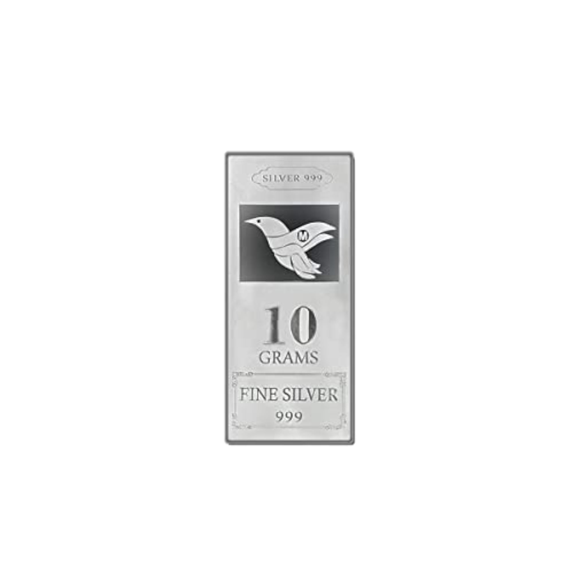 BIS Hallmarked Pure Silver Bar with Bird Impression, Gift Investment
