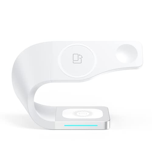 Chargeur Induction 4 en 1 15W Blanc - Support de Charge Magnétique