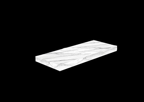 Optimal Products WHITE MARBLE GLOSS FLOATING SHELF SHELVES DISPLAY UNIT WALL MOUNTED BOOKCASE (CORNER SHELF)