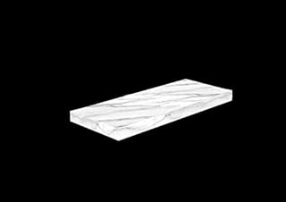 Optimal Products WHITE MARBLE GLOSS FLOATING SHELF SHELVES DISPLAY UNIT WALL MOUNTED BOOKCASE (CORNER SHELF)