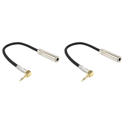 Cable audio Jack 6.35 hembra a 3.5 macho 2 unidades miniatura 1