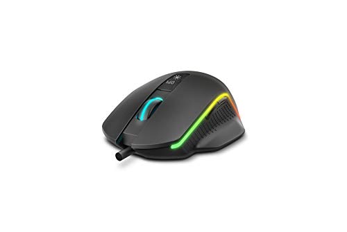 NXKEOS Mouse da gioco Sensore ottico ad alta precisione, 6400 DPI, RGB Rainbow, 7 pulsanti programmabili, nero - Mouse gaming - Immagine 6